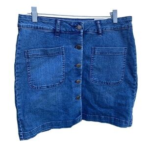 🆕 Bass Button down Denim Blue Jean Mini Skirt Women’s Size 6